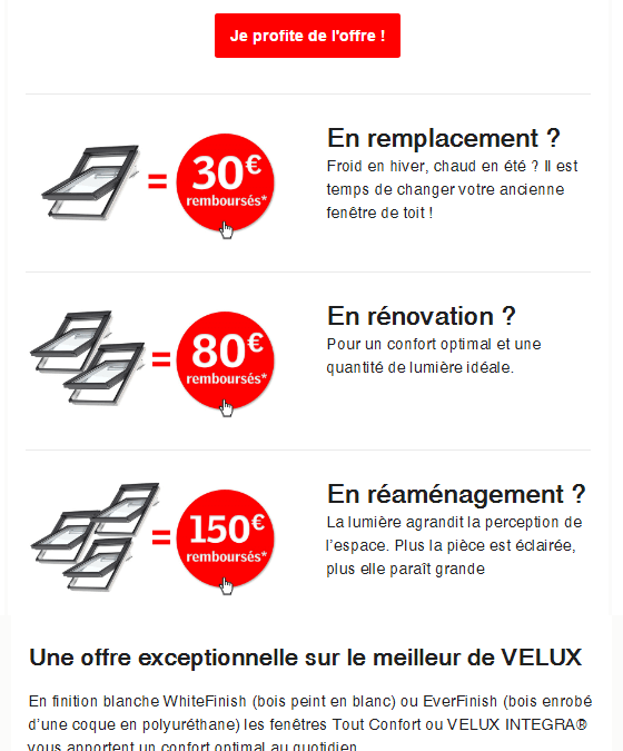 Offre Velux du 1er avril au 30 juin 2017